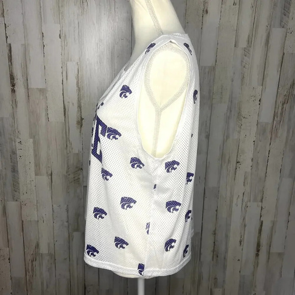 NWT NCAA Kansas State Wildcats Womens Medium White Mesh All Over Print Tank Top - Picture 4 of 4